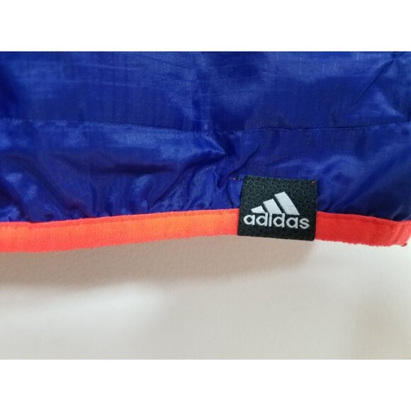 Adidas Mens Reversible Basketball Windbreaker Size Small Neon Orange Blue Jacket - Picture 8 of 9